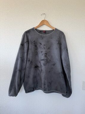 lululemon Womens Fleece Black Tie Dye Crewneck Sweatshirt Lab Collection Size XL
